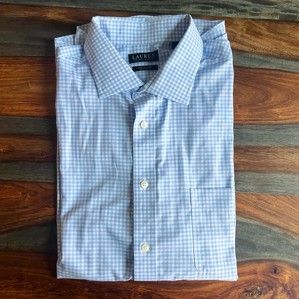 LAUREN RALPH LAUREN Blue Checkered Shirt NWOT